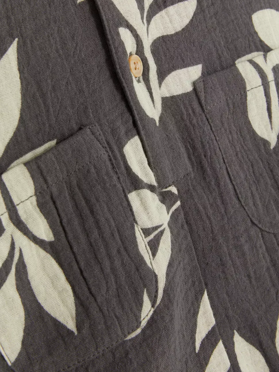 Rampers ze wzorem w liście i marszczeniami