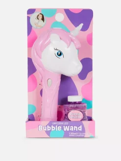Różdżka do baniek z motywem jednorożca i lampką LED