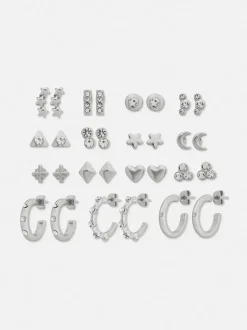 Różne kolczyki sztyfty i kolczyki koła, 15 par