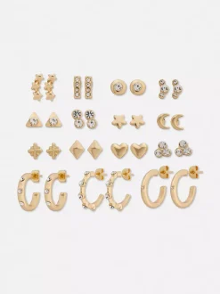 Różne kolczyki sztyfty i kolczyki koła, 15 par