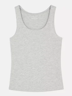 Rozciągliwa koszulka bez rękawów z głębokim dekoltem