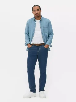 Rozciągliwe jeansy o prostym kroju