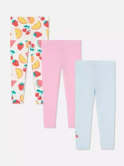 Rozciągliwe legginsy z różnymi wzorami, 3 pary