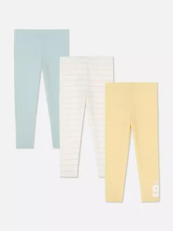 Rozciągliwe legginsy z różnymi wzorami, 3 pary