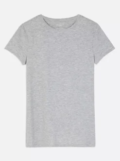 Rozciągliwy T-shirt z okrągłym dekoltem