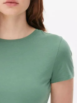 Rozciągliwy T-shirt z okrągłym dekoltem