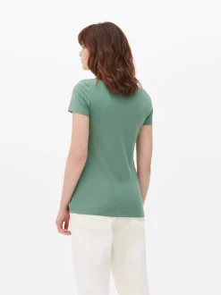 Rozciągliwy T-shirt z okrągłym dekoltem