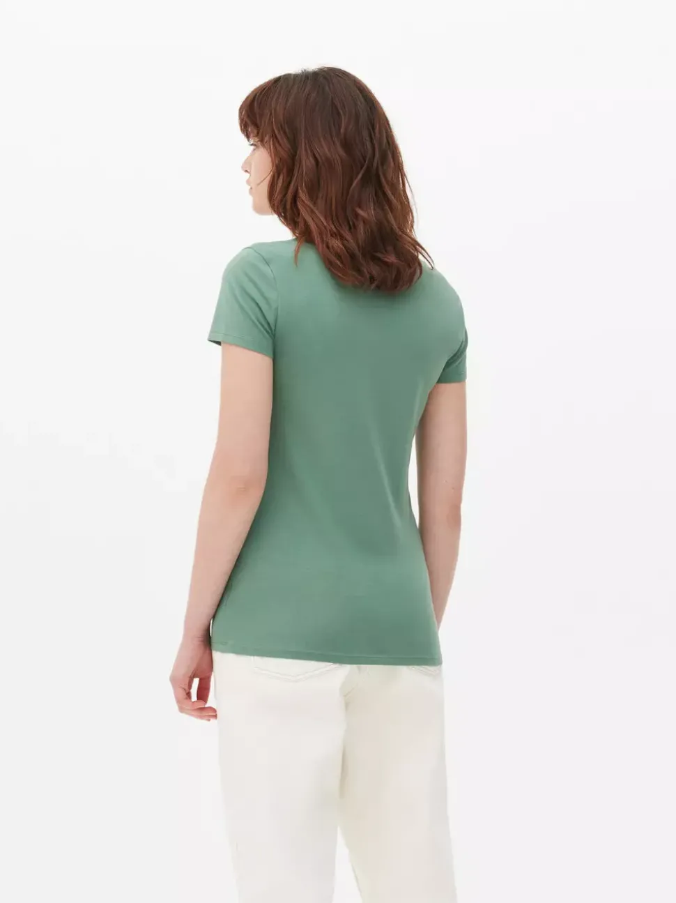 Rozciągliwy T-shirt z okrągłym dekoltem