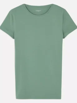 Rozciągliwy T-shirt z okrągłym dekoltem