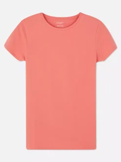 Rozciągliwy T-shirt z okrągłym dekoltem