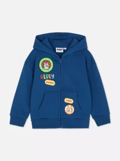 Rozpinana bluza z kapturem i motywem Blue