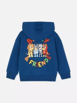 Rozpinana bluza z kapturem i motywem Blue