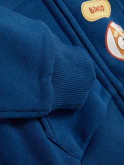 Rozpinana bluza z kapturem i motywem Blue