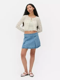 Rozpinany sweter w drobne kwiaty