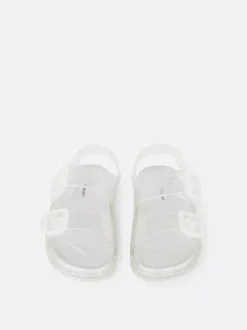 Sandały żelowe z podwójnym paskiem i brokatem