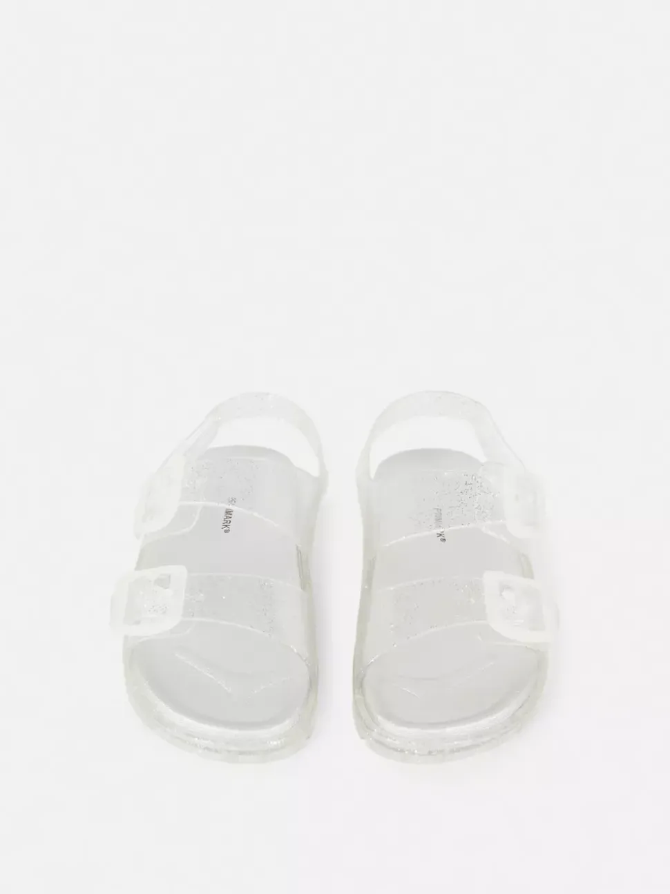 Sandały żelowe z podwójnym paskiem i brokatem