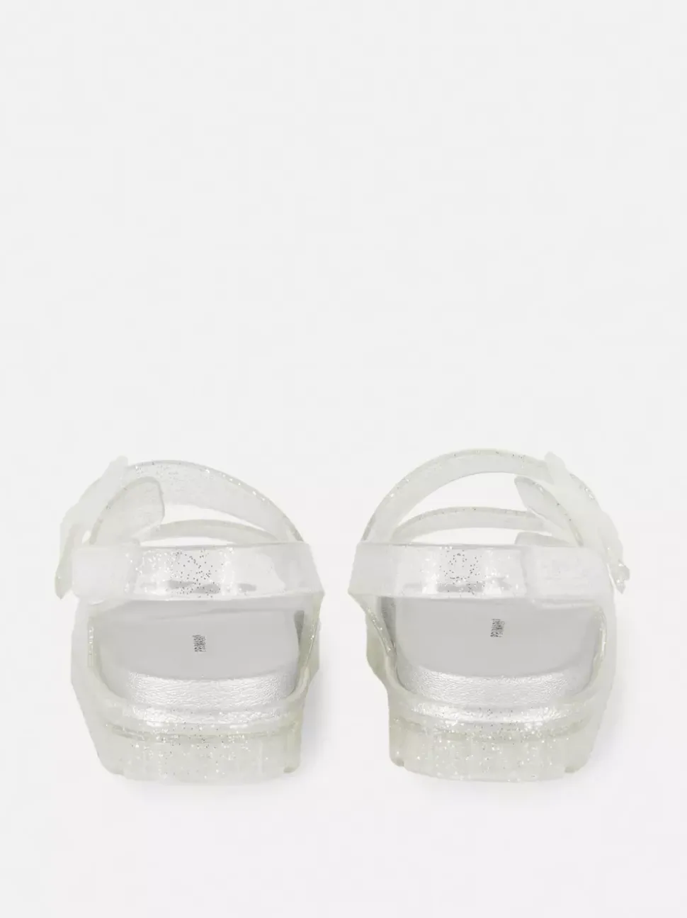 Sandały żelowe z podwójnym paskiem i brokatem