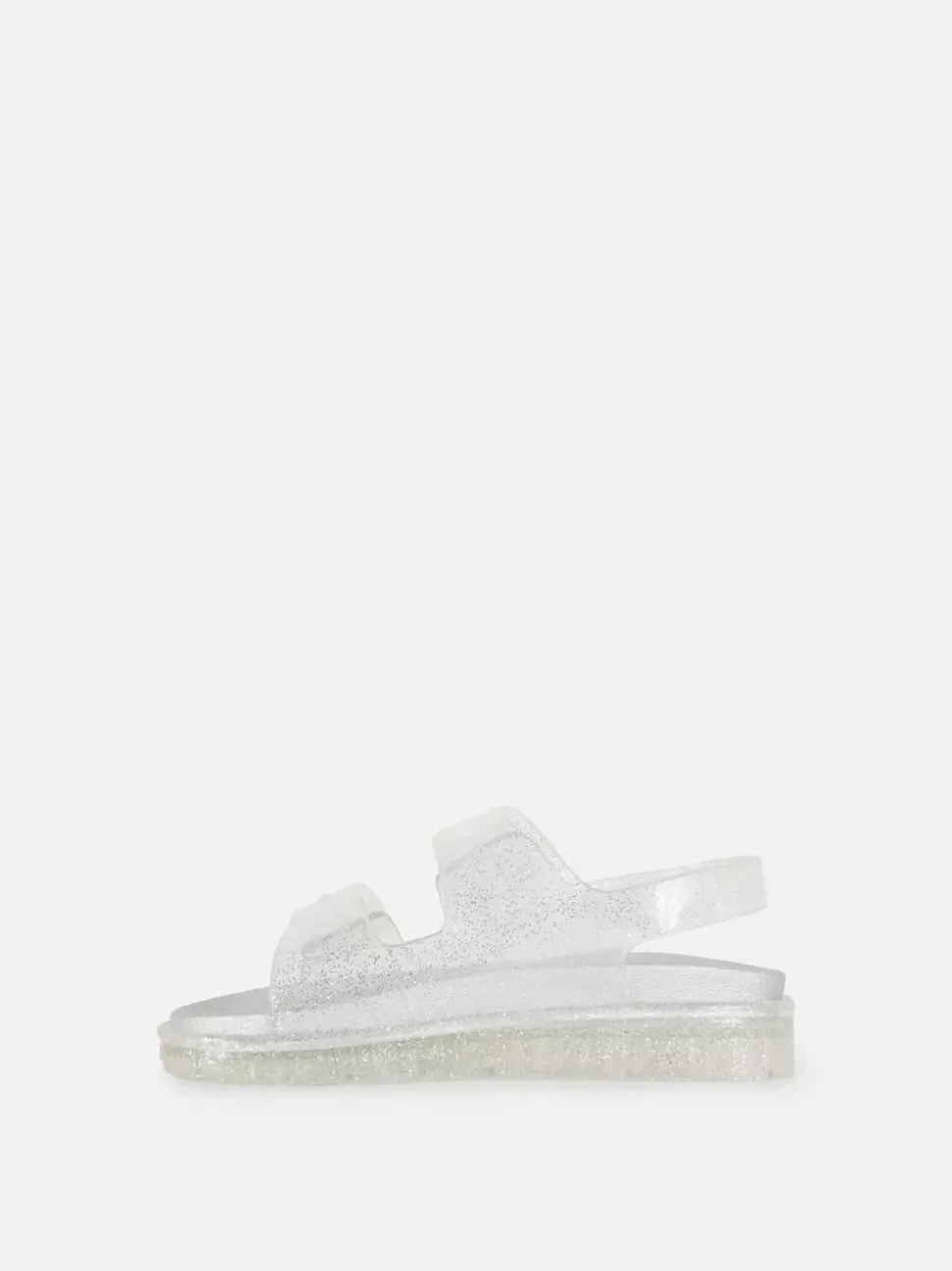 Sandały żelowe z podwójnym paskiem i brokatem