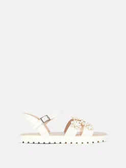 Sandały okolicznościowe z kwiatami