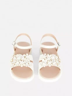 Sandały okolicznościowe z kwiatami