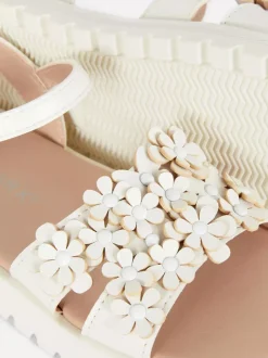 Sandały okolicznościowe z kwiatami