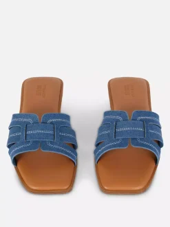 Sandały typu mule z jeansu