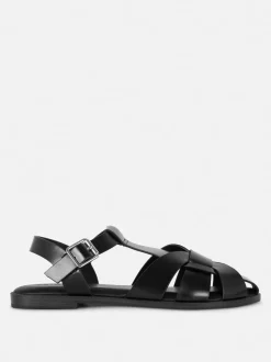 Sandały w rybackim stylu ze skrzyżowanymi paskami