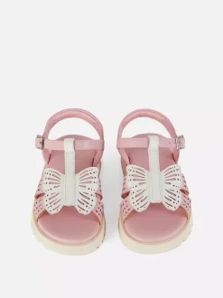 Sandały z odkrytymi palcami i motywem motyla