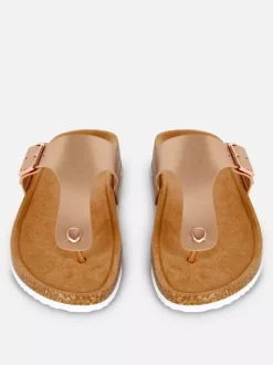 Sandały z wkładką i paskiem w kształcie litery T