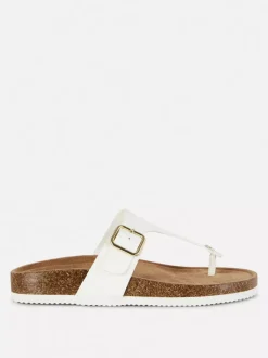 Sandały z wkładką i paskiem w kształcie litery T