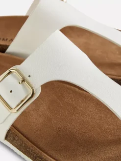 Sandały z wkładką i paskiem w kształcie litery T