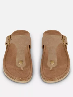 Sandały z wkładką i paskiem w kształcie litery T