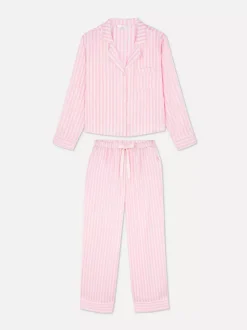 Satynowa piżama w paski