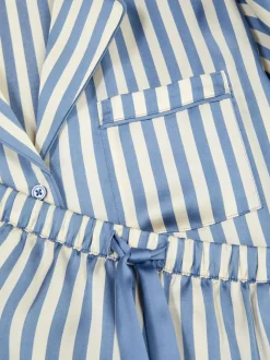 Satynowa piżama z koszulą i szortami