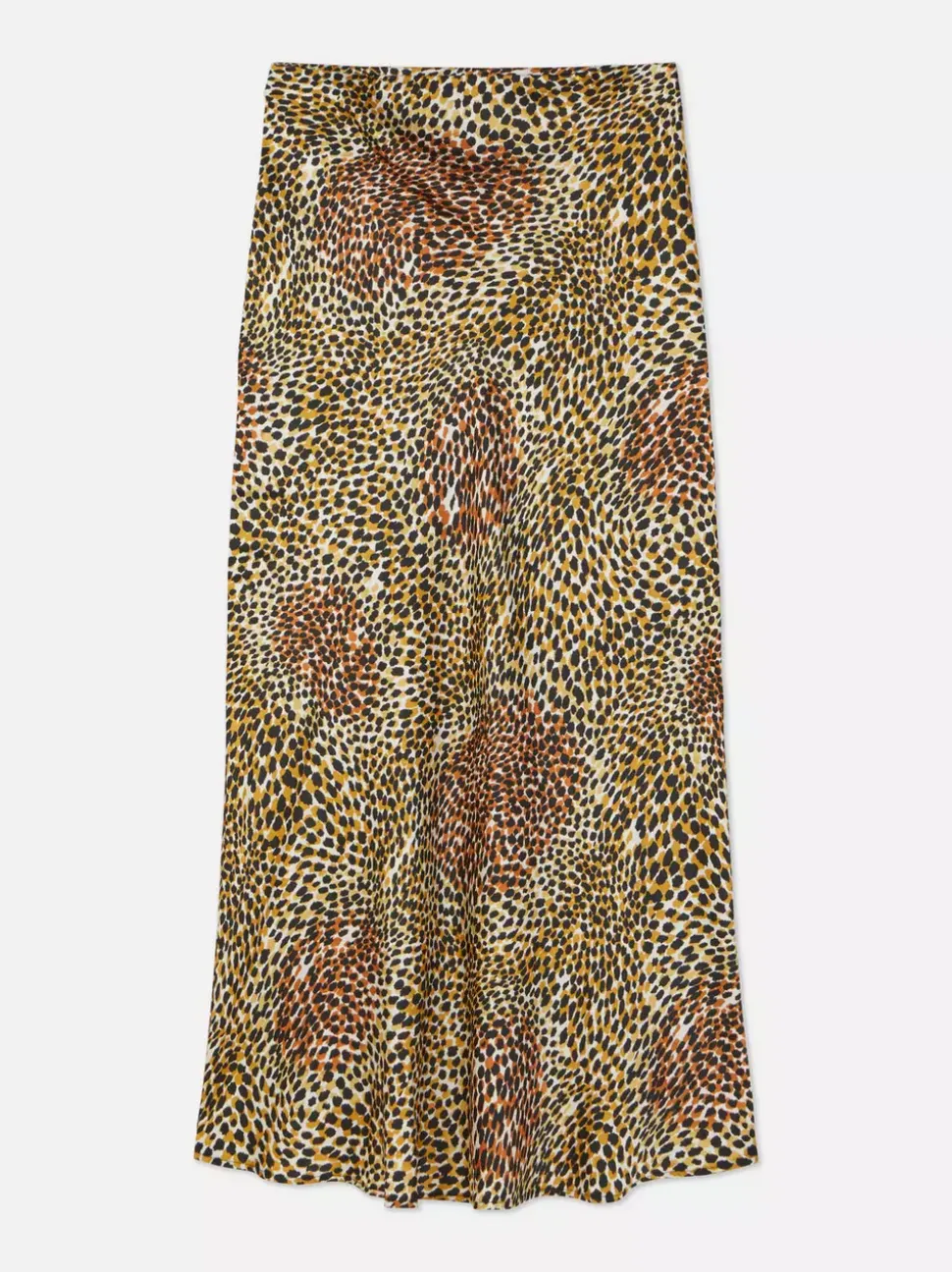 Satynowa spódnica midi z nadrukiem
