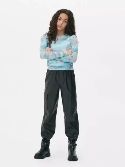 Siateczkowa bluzka z marmurkowym wzorem