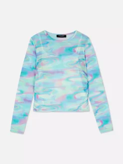 Siateczkowa bluzka z marmurkowym wzorem