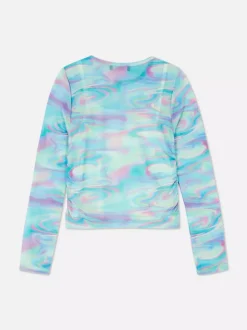 Siateczkowa bluzka z marmurkowym wzorem