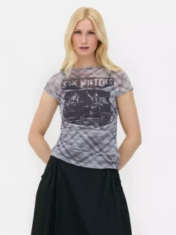 Siateczkowy T-shirt z motywem Sex Pistols
