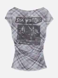 Siateczkowy T-shirt z motywem Sex Pistols