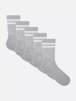 Skarpety sportowe z paskami, 5 par
