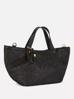 Słomkowa torba tote midi