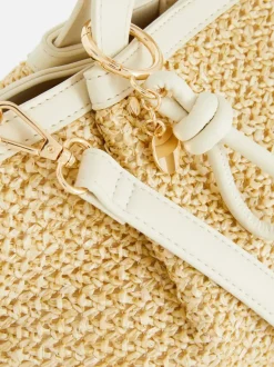 Słomkowa torba tote midi