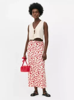 Spódnica maxi z nadrukiem w kwiaty