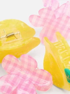 Spinki do włosów, cytryny i kratka vichy, 4 szt.