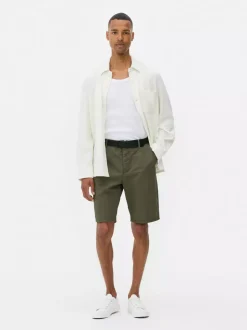 Spodenki chinosy z rozporkiem na guziki