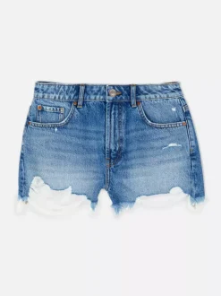 Spodenki jeansowe z przetarciami