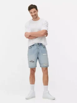 Spodenki jeansowe z przetarciami