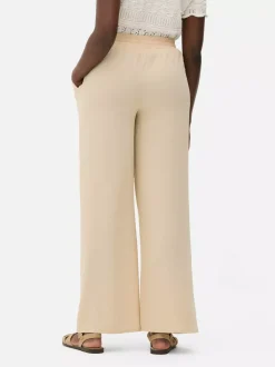 Spodnie bez zapięcia z szerokimi nogawkami