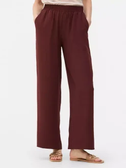 Spodnie bez zapięcia z szerokimi nogawkami